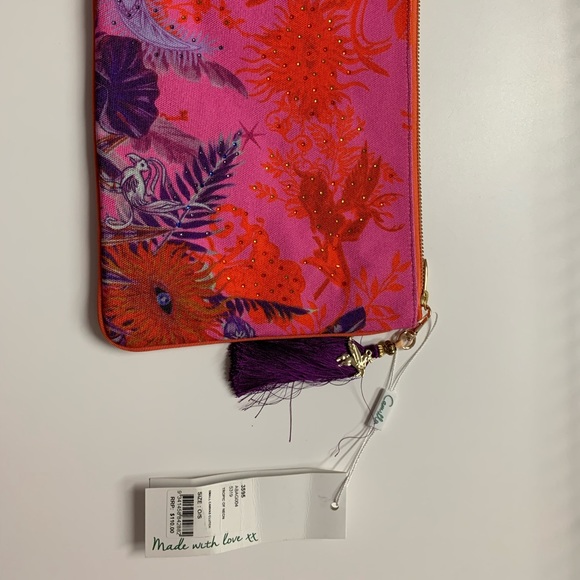 CAMILLA *Tropic of Neon* pink clutch bag purse pouch - Picture 7 of 8